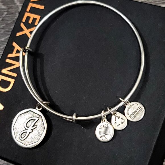 Alex and Ani Letter J Initial Charm Bracelet - Picture 5 of 8